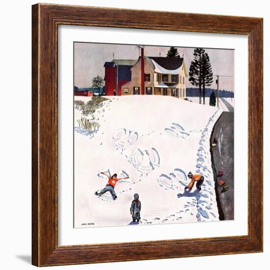 "Snow Angels", January 10, 1953-John Falter-Framed Giclee Print