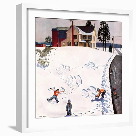 "Snow Angels", January 10, 1953-John Falter-Framed Giclee Print