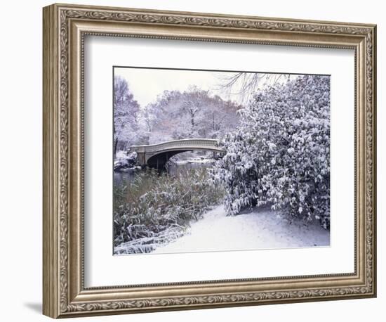 Snow at Bow Bridge in Central Park-Alan Schein-Framed Photographic Print