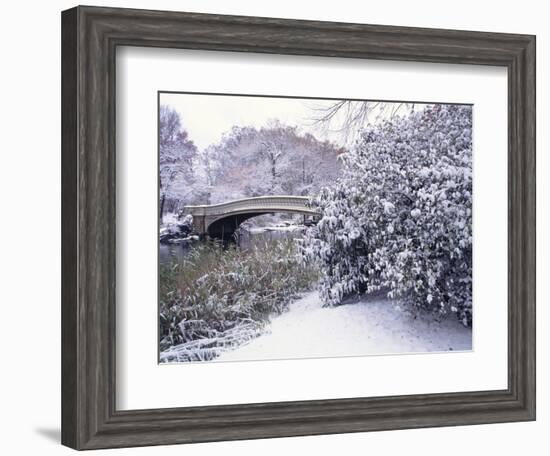 Snow at Bow Bridge in Central Park-Alan Schein-Framed Photographic Print