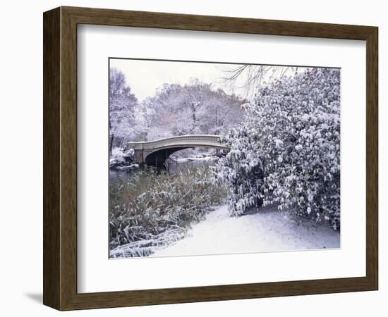 Snow at Bow Bridge in Central Park-Alan Schein-Framed Photographic Print