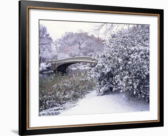 Snow at Bow Bridge in Central Park-Alan Schein-Framed Photographic Print