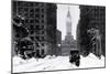 Snow at City Hall, Philadelphia, Pennsylvania-null-Mounted Art Print