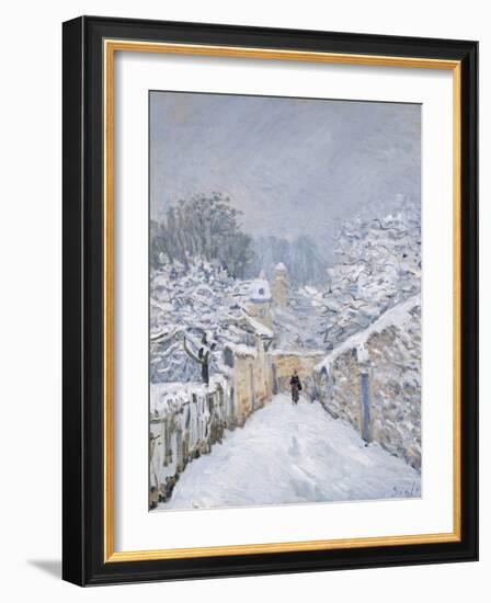 Snow at Louveciennes, 1878-Alfred Sisley-Framed Premium Giclee Print