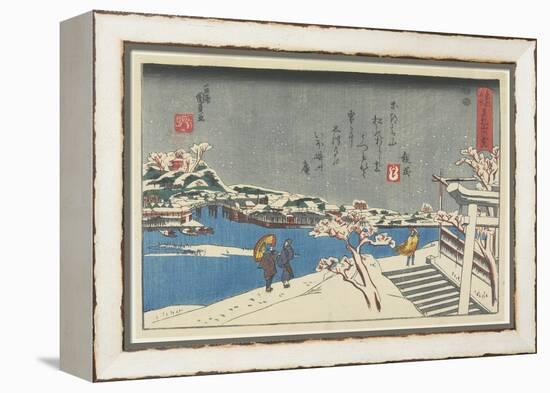 Snow at Matsuchi Hill, 1847-1852-Utagawa Kunisada-Framed Premier Image Canvas