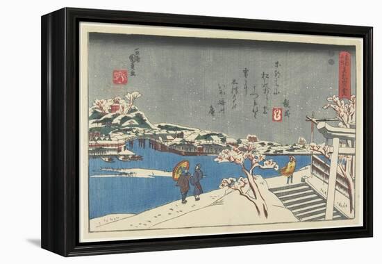 Snow at Matsuchi Hill, 1847-1852-Utagawa Kunisada-Framed Premier Image Canvas