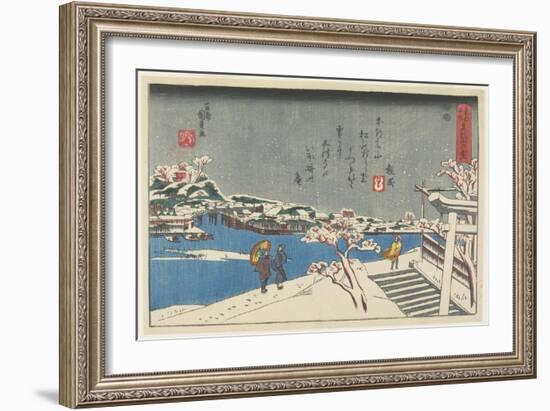 Snow at Matsuchi Hill, 1847-1852-Utagawa Kunisada-Framed Giclee Print