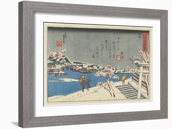 Snow at Matsuchi Hill, 1847-1852-Utagawa Kunisada-Framed Giclee Print