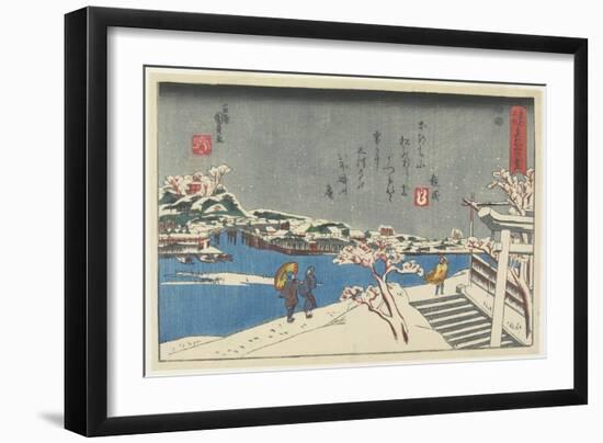 Snow at Matsuchi Hill, 1847-1852-Utagawa Kunisada-Framed Giclee Print