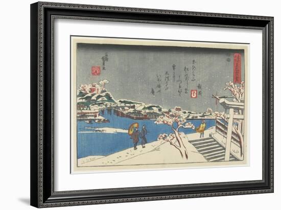 Snow at Matsuchi Hill, 1847-1852-Utagawa Kunisada-Framed Giclee Print