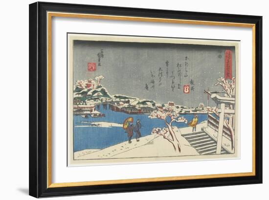 Snow at Matsuchi Hill, 1847-1852-Utagawa Kunisada-Framed Giclee Print