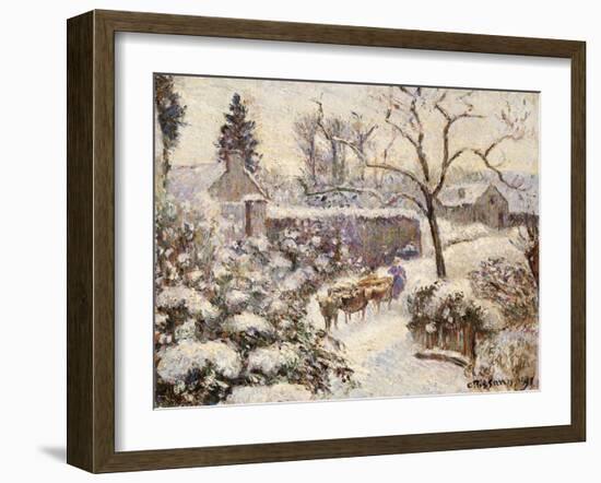 Snow at Montfoucault, 1891-Camille Pissarro-Framed Giclee Print