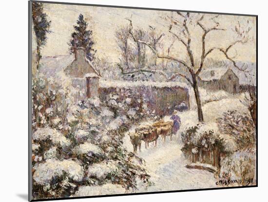 Snow at Montfoucault, 1891-Camille Pissarro-Mounted Giclee Print