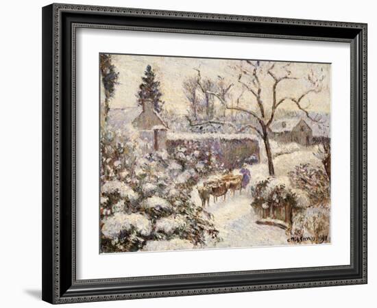 Snow at Montfoucault, 1891-Camille Pissarro-Framed Giclee Print