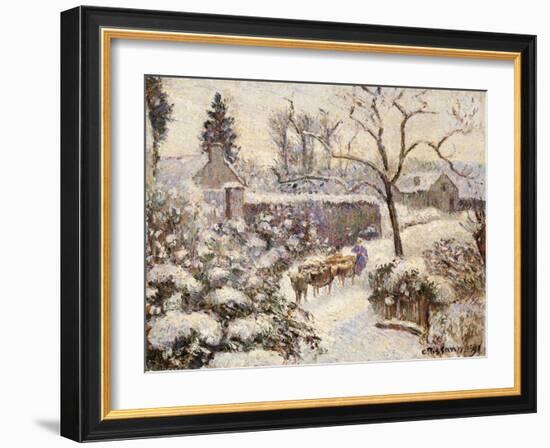 Snow at Montfoucault, 1891-Camille Pissarro-Framed Giclee Print