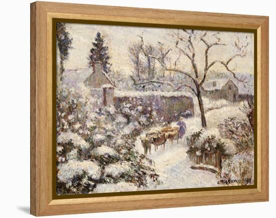 Snow at Montfoucault, 1891-Camille Pissarro-Framed Premier Image Canvas