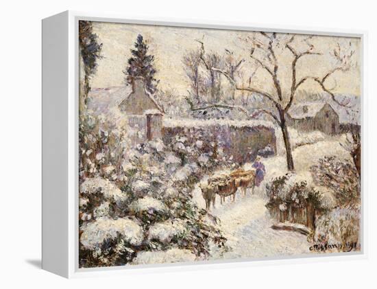 Snow at Montfoucault, 1891-Camille Pissarro-Framed Premier Image Canvas