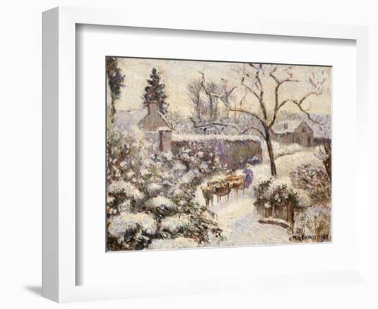 Snow at Montfoucault, 1891-Camille Pissarro-Framed Giclee Print