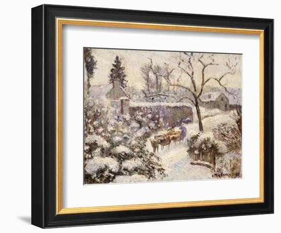 Snow at Montfoucault, 1891-Camille Pissarro-Framed Giclee Print