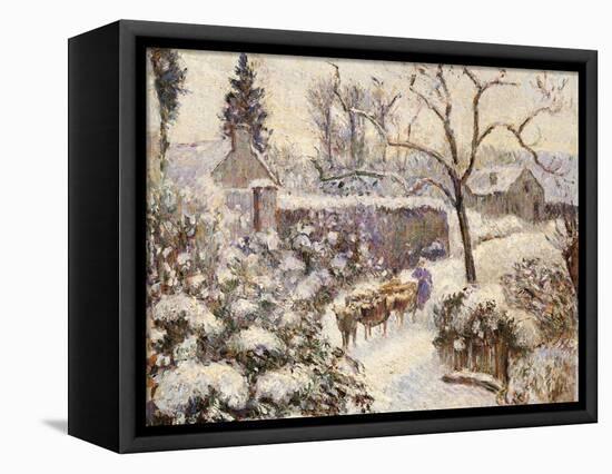 Snow at Montfoucault, 1891-Camille Pissarro-Framed Premier Image Canvas