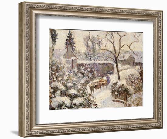 Snow at Montfoucault, 1891-Camille Pissarro-Framed Giclee Print