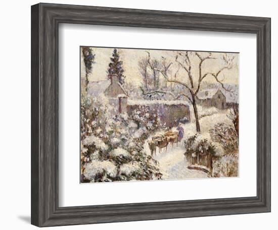 Snow at Montfoucault, 1891-Camille Pissarro-Framed Giclee Print