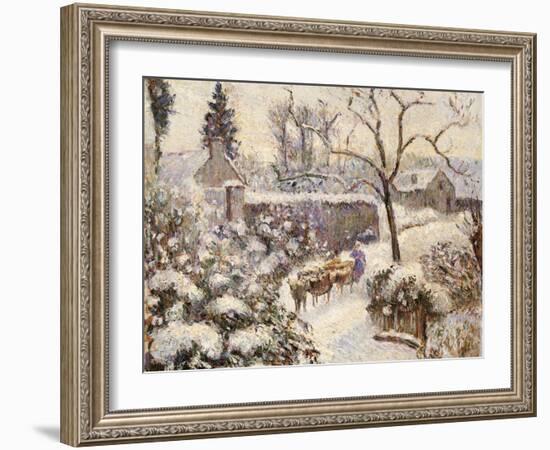 Snow at Montfoucault, 1891-Camille Pissarro-Framed Giclee Print