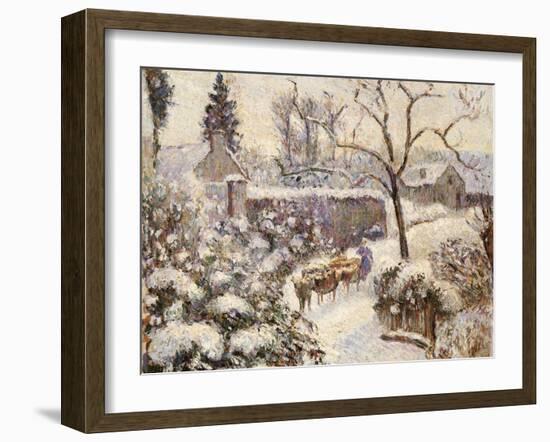 Snow at Montfoucault, 1891-Camille Pissarro-Framed Giclee Print