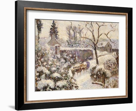 Snow at Montfoucault, 1891-Camille Pissarro-Framed Giclee Print