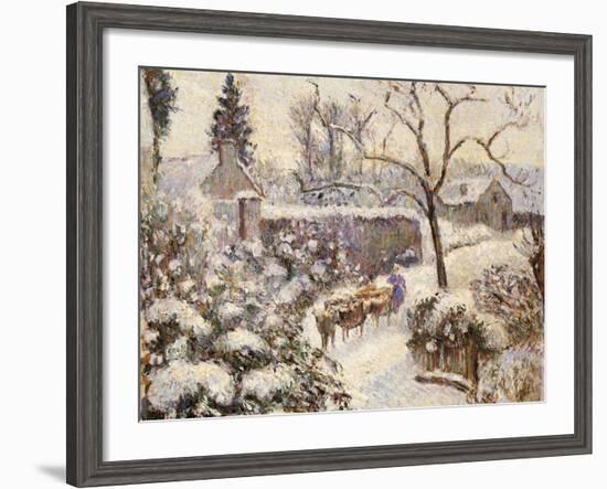 Snow at Montfoucault, 1891-Camille Pissarro-Framed Giclee Print