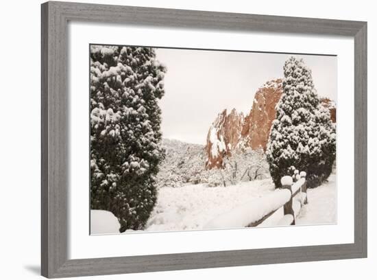 Snow at the Garden of the Gods-bcoulter-Framed Photographic Print