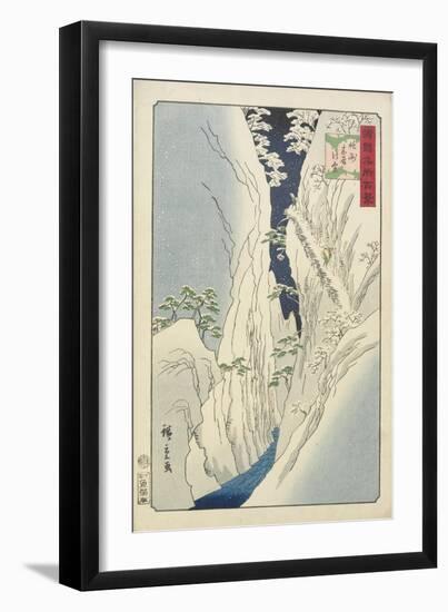 Snow at the Kiso Gorge in Shinshu Province, November 1859-null-Framed Giclee Print