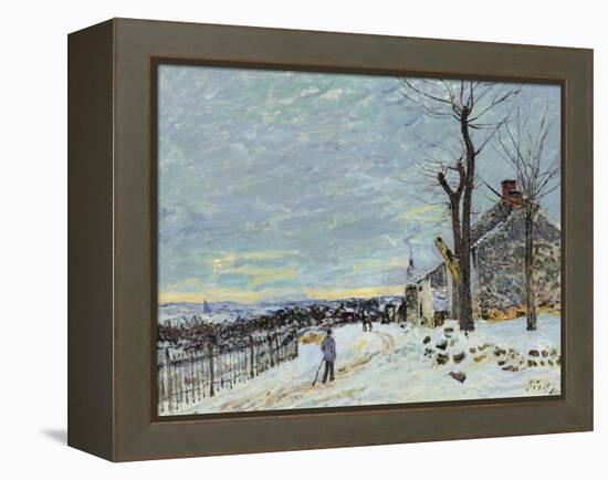 Snow at Veneux Nadon-Alfred Sisley-Framed Premier Image Canvas