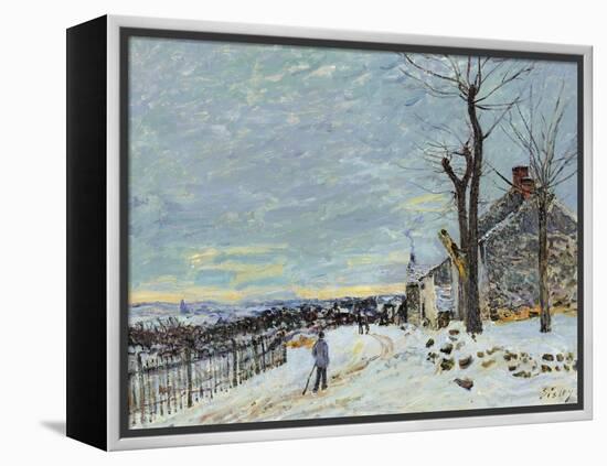 Snow at Veneux Nadon-Alfred Sisley-Framed Premier Image Canvas