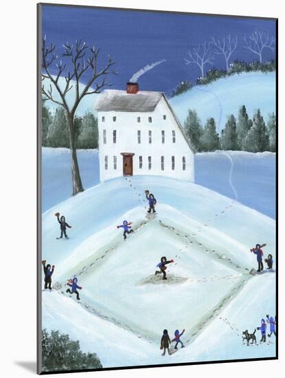 Snow Ball Baseball-Cheryl Bartley-Mounted Giclee Print