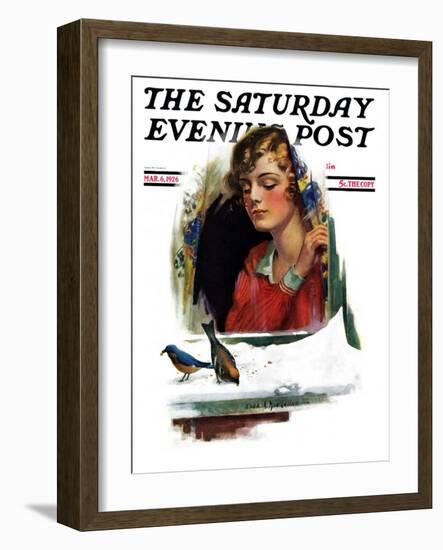 "Snow Birds," Saturday Evening Post Cover, March 6, 1926-Charles A. MacLellan-Framed Giclee Print