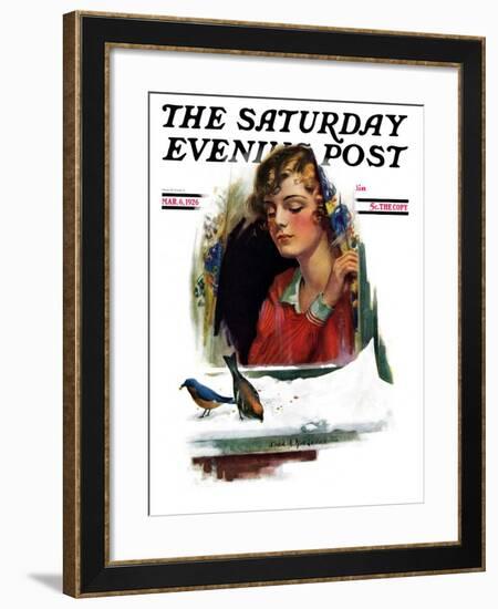 "Snow Birds," Saturday Evening Post Cover, March 6, 1926-Charles A. MacLellan-Framed Giclee Print