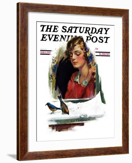 "Snow Birds," Saturday Evening Post Cover, March 6, 1926-Charles A. MacLellan-Framed Giclee Print