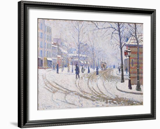 Snow, Boulevard de Clichy, Paris 1886-Paul Signac-Framed Giclee Print