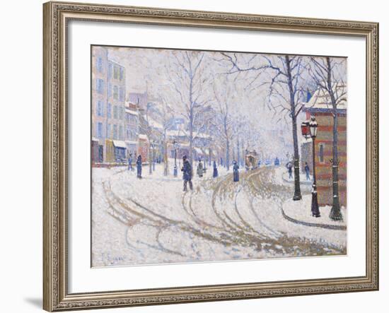 Snow, Boulevard de Clichy, Paris 1886-Paul Signac-Framed Giclee Print