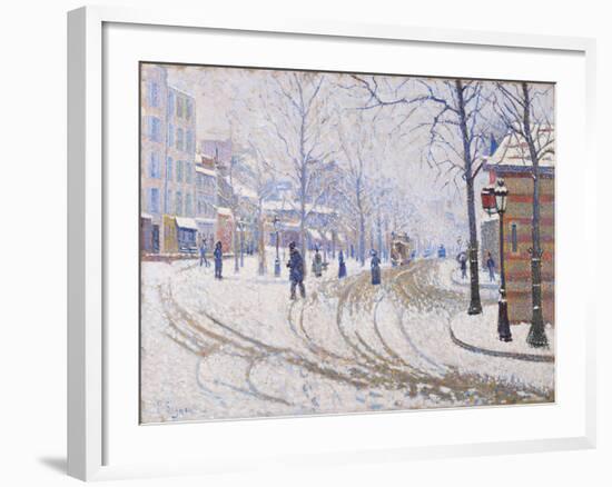 Snow, Boulevard de Clichy, Paris 1886-Paul Signac-Framed Giclee Print