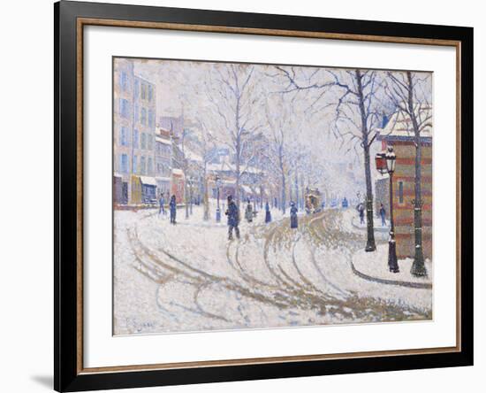 Snow, Boulevard de Clichy, Paris 1886-Paul Signac-Framed Giclee Print