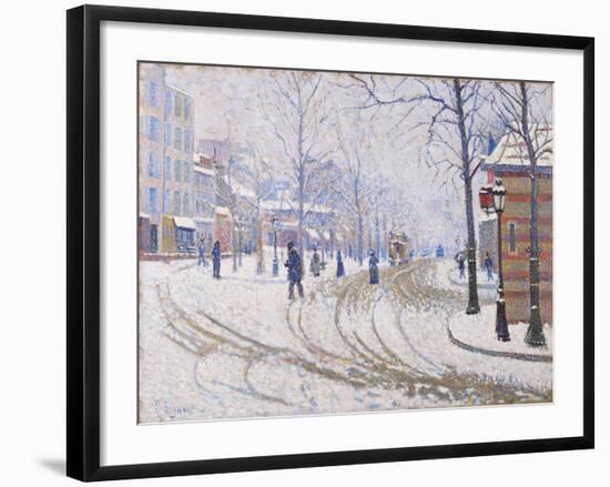 Snow, Boulevard de Clichy, Paris 1886-Paul Signac-Framed Giclee Print