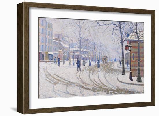 Snow, Boulevard De Clichy, Paris, 1886-Paul Signac-Framed Giclee Print