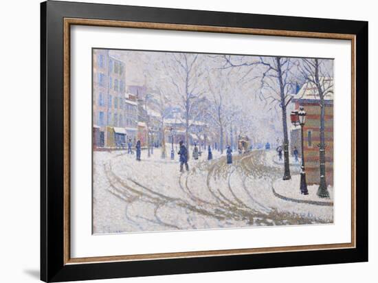 Snow, Boulevard De Clichy, Paris, 1886-Paul Signac-Framed Giclee Print