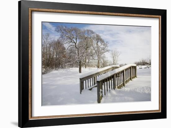 Snow Bridge, Farmington Hills, Michigan ‘09-Monte Nagler-Framed Photographic Print