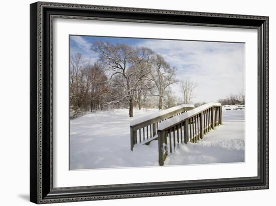 Snow Bridge, Farmington Hills, Michigan ‘09-Monte Nagler-Framed Photographic Print