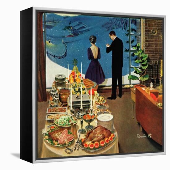 "Snow Buffet Party," February 20, 1960-Thornton Utz-Framed Premier Image Canvas