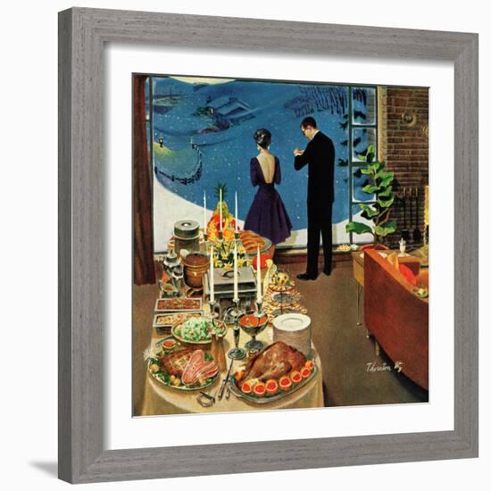 "Snow Buffet Party," February 20, 1960-Thornton Utz-Framed Giclee Print