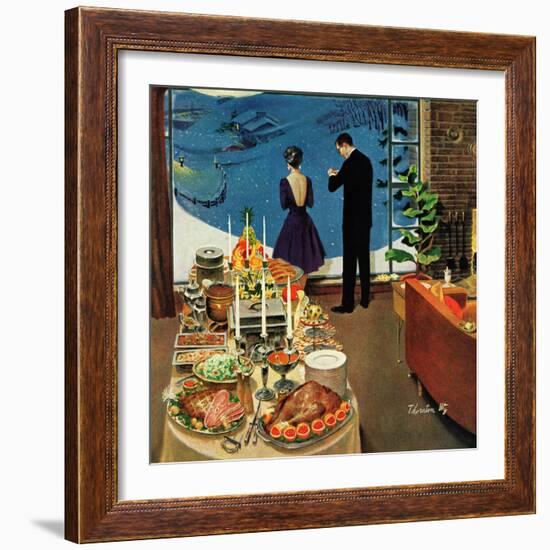 "Snow Buffet Party," February 20, 1960-Thornton Utz-Framed Giclee Print